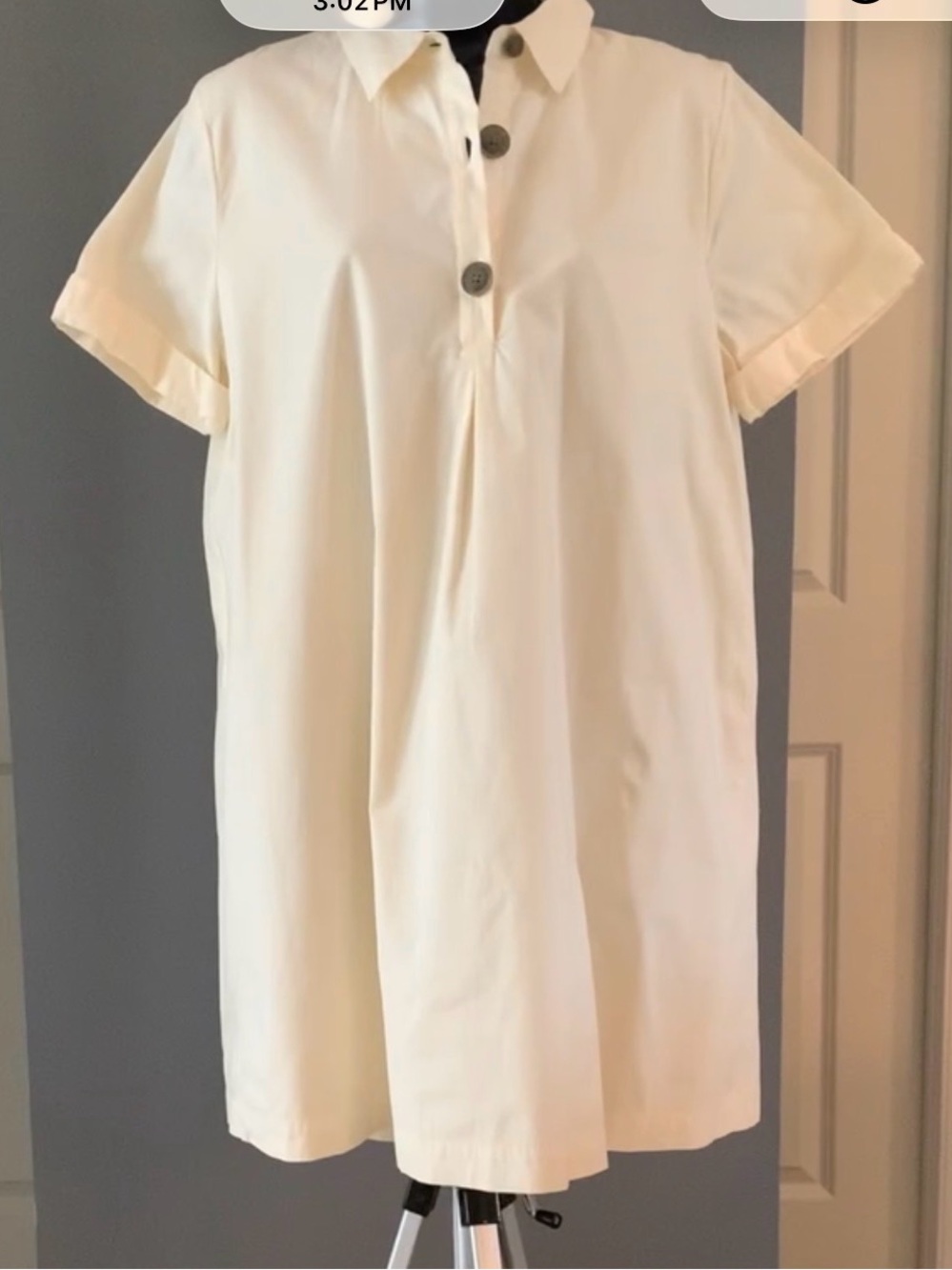 Who What Wear Cream Short-Sleeve Polo Dress